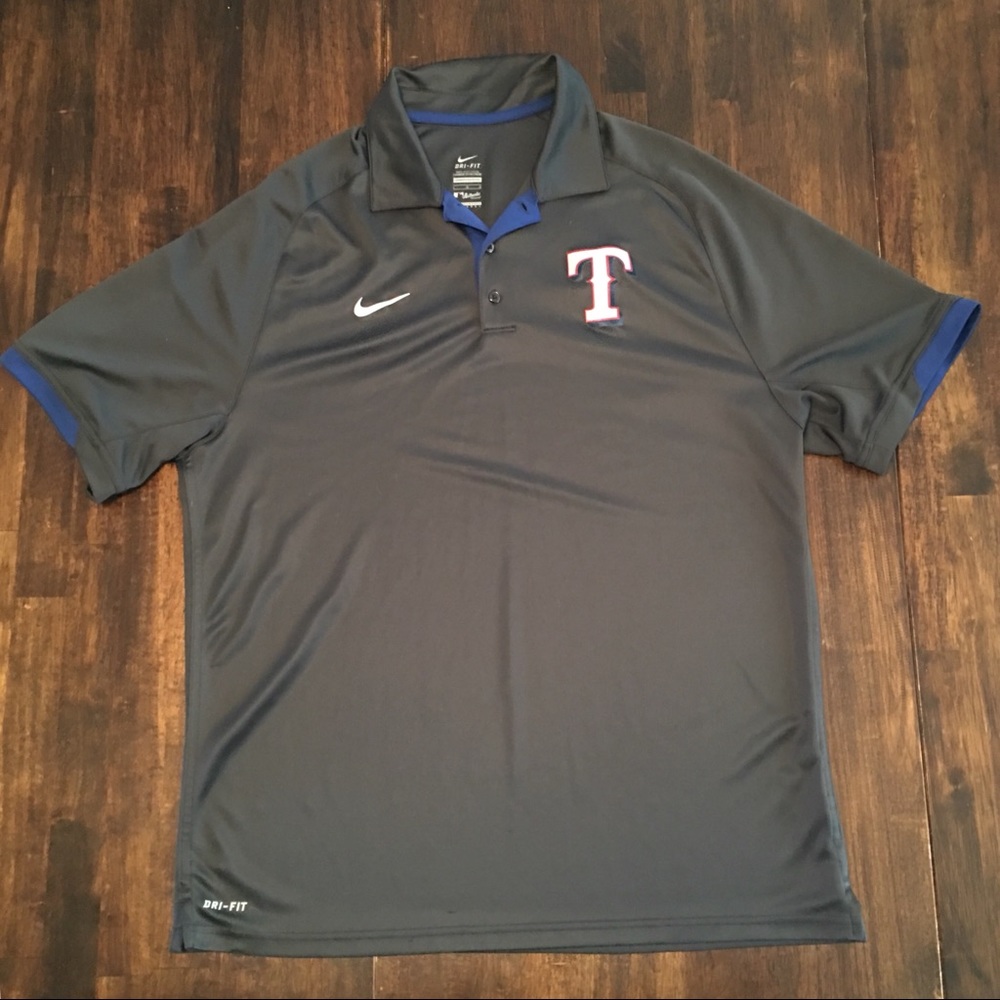 Grey Texas Rangers Nike MLB Polo